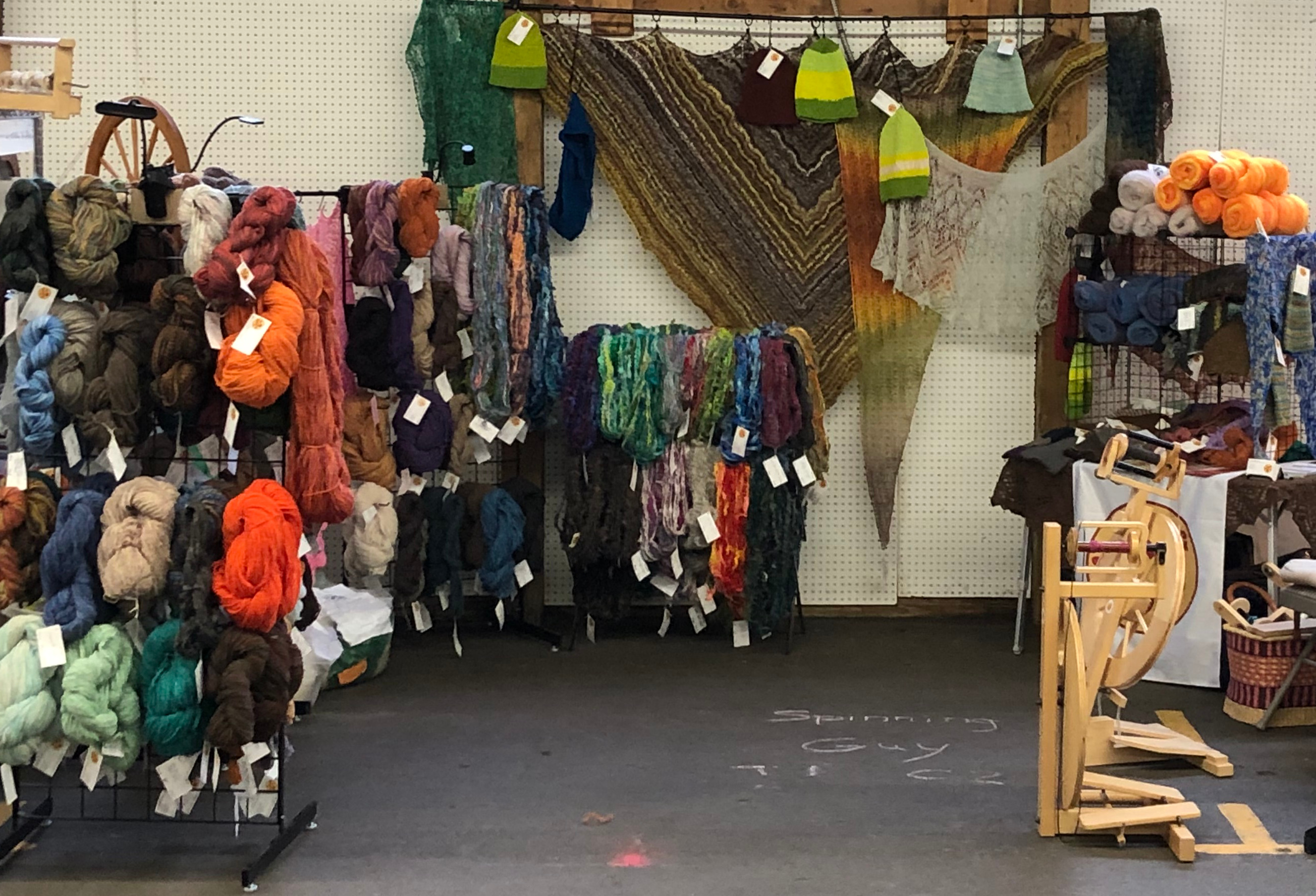 The Spinning Guy Booth at Michigan Fiber Festival 2023