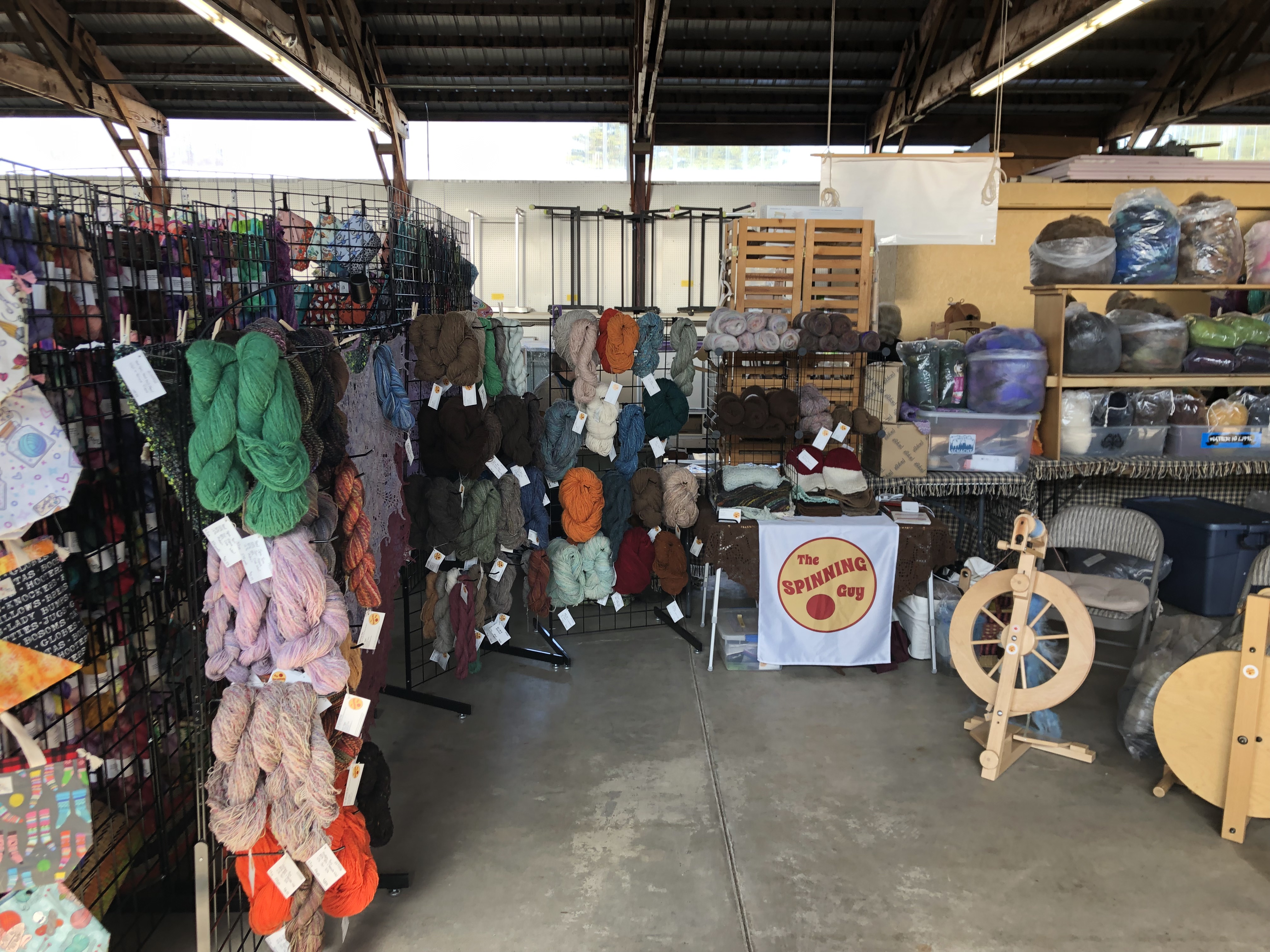 The Spinning Guy Booth at Shepherds Harvest 2022